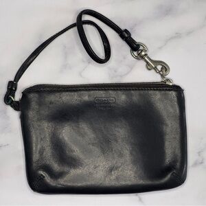 Coach Black Leather Wristlet